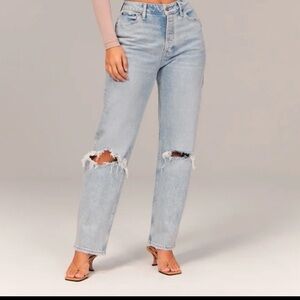 Abercrombie & Fitch Light Blue The Dad Jean High Rise Denim